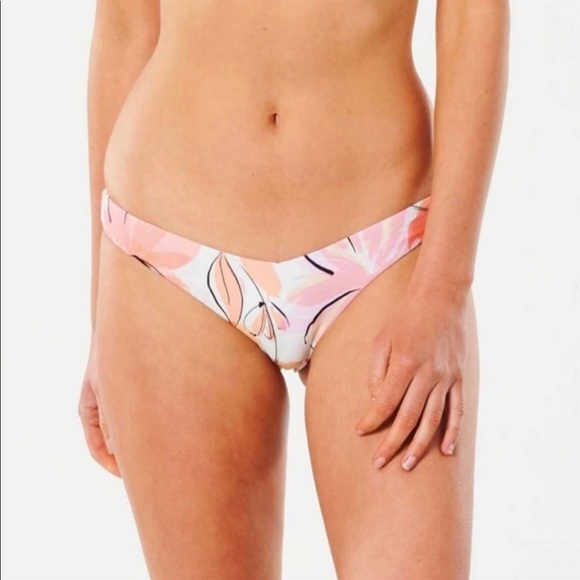 ☀️RIP CURL☀️ BLOSSOM STRIPE TRI TOP BLOSSOM HI LEG REVERSIBLE BIKINI SET - Picture 10 of 16